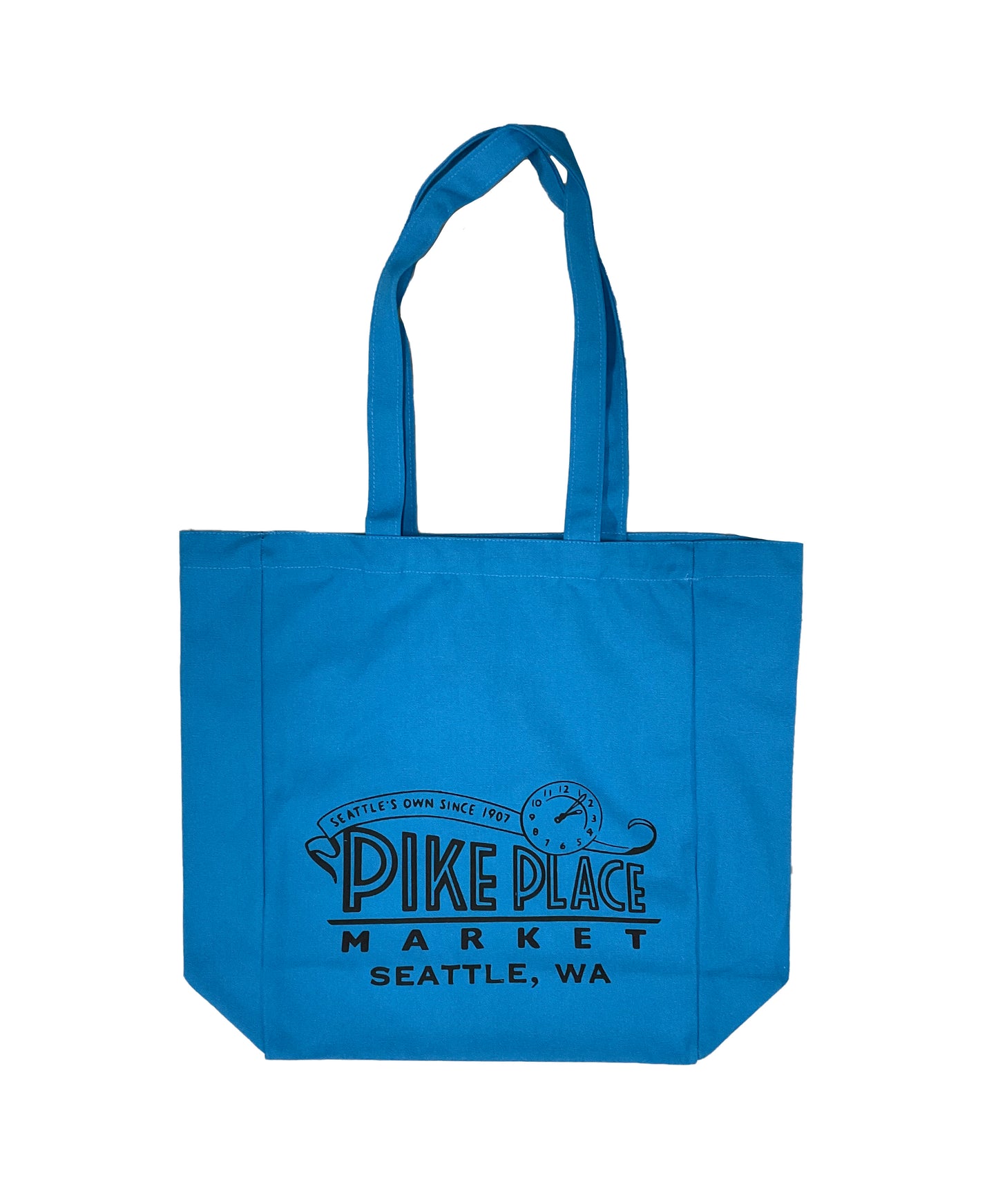 Seattle Pike Place Clock Tote Bag Blue