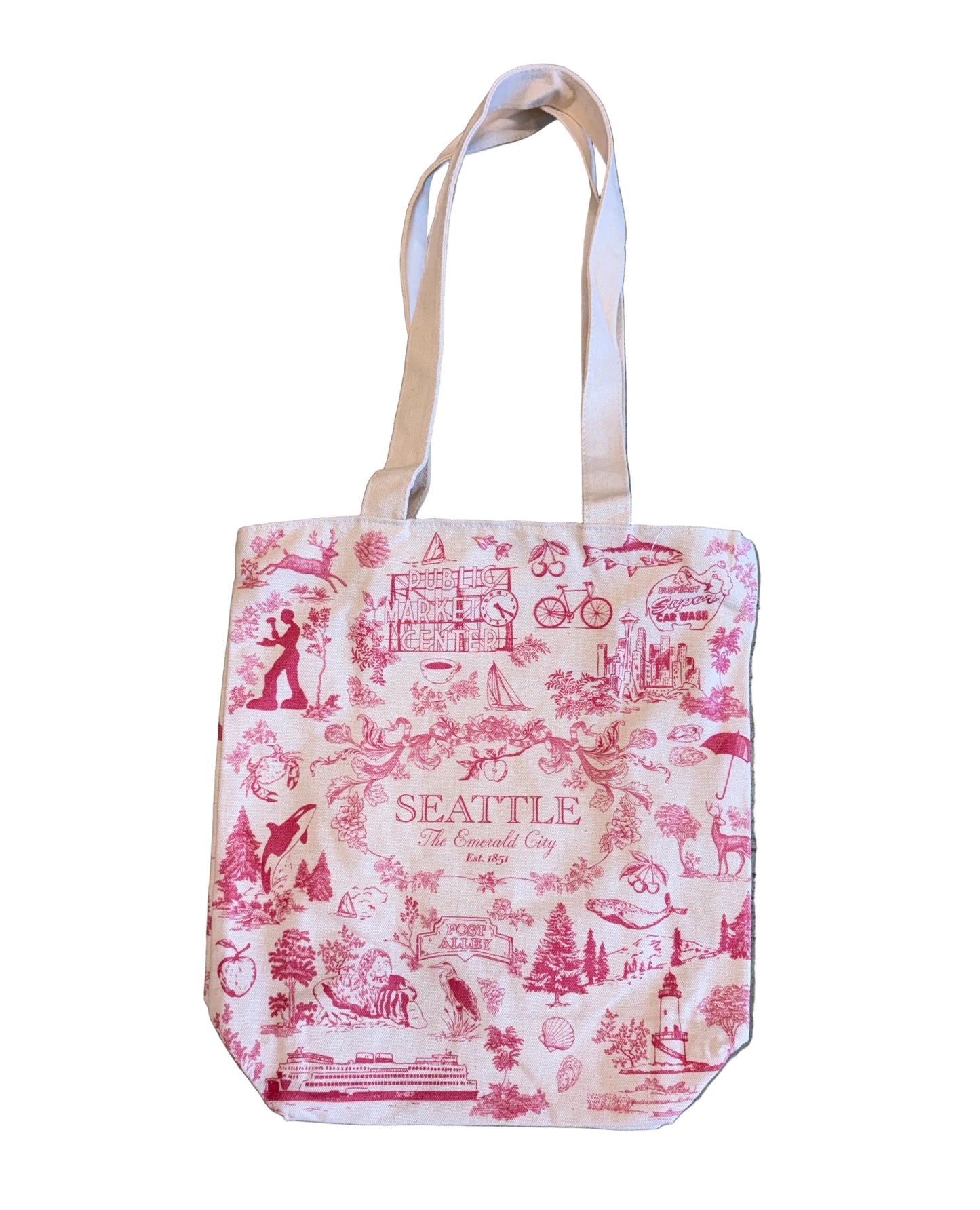 Classic Seattle Zipper Tote Bag