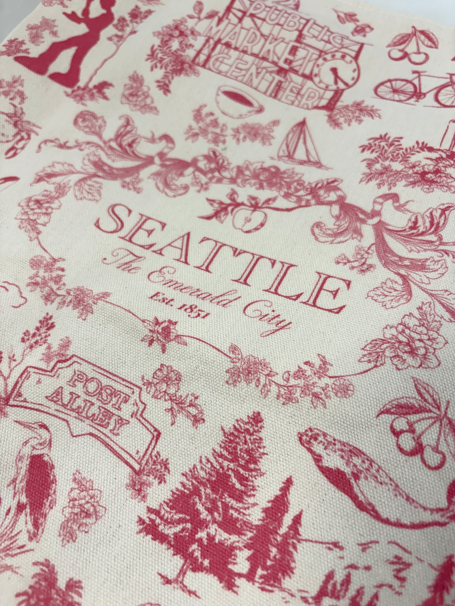 Classic Seattle Zipper Tote Bag
